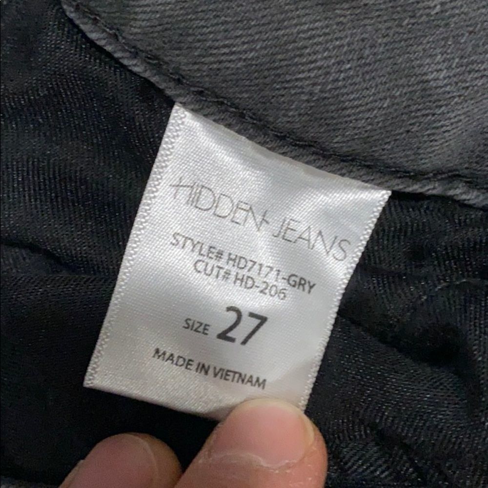 HIDDEN Grey Wash Skinny distressed Raw HEM JEANS size 27 - Picture 6 of 12